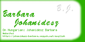 barbara johanidesz business card